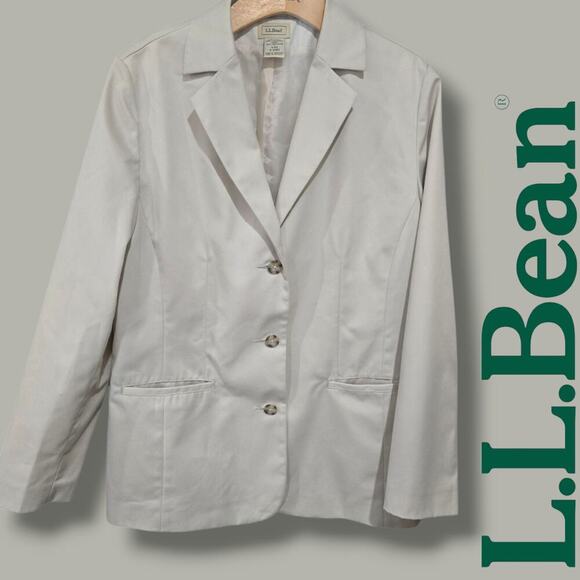 L.L. Bean women's beige lined blazer jacket - size 10 - Picture 8 of 8